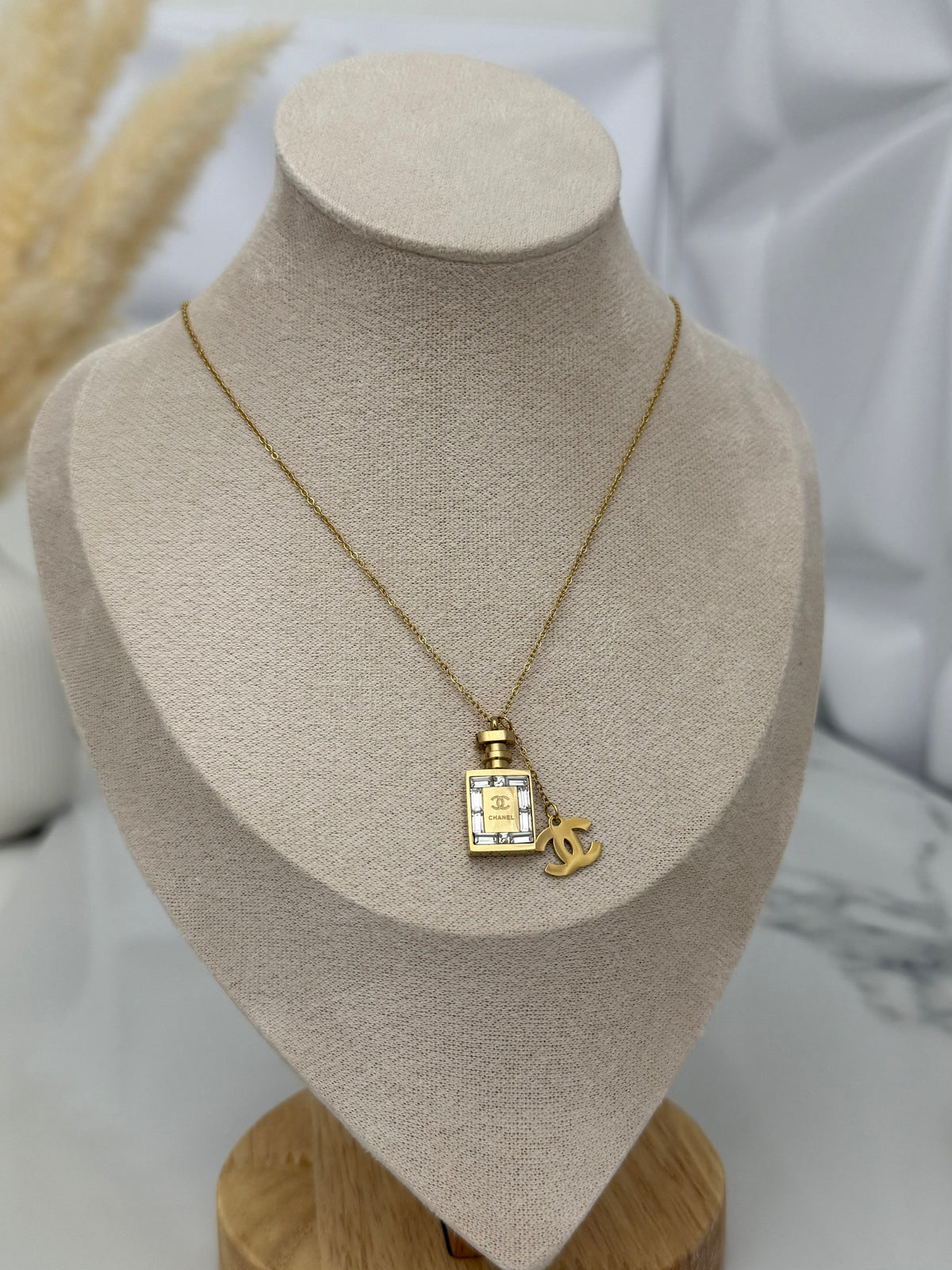 Perfume Bottle Pendant Necklace
